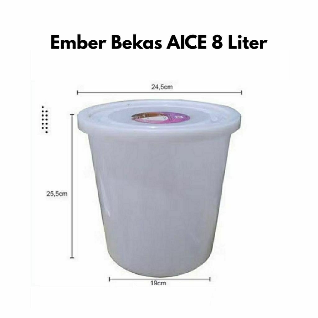 Promo Murah Ember Aice Ice Cream 8 liter Bulat Packing Kardus + Tutup