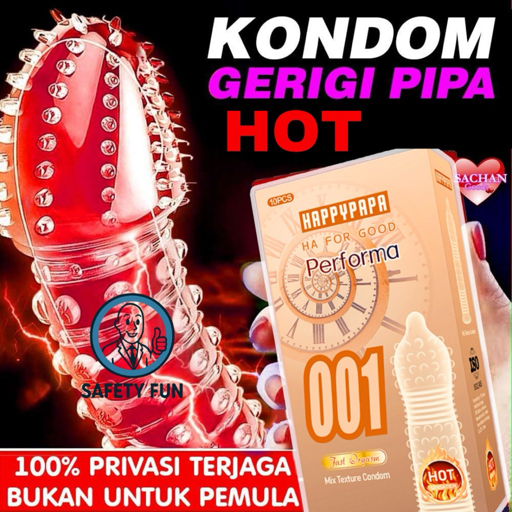Kondom 001 tipis bergerigi varian HPP Performa Hot terlengkap pengiriman instant dotted ultrathin ta