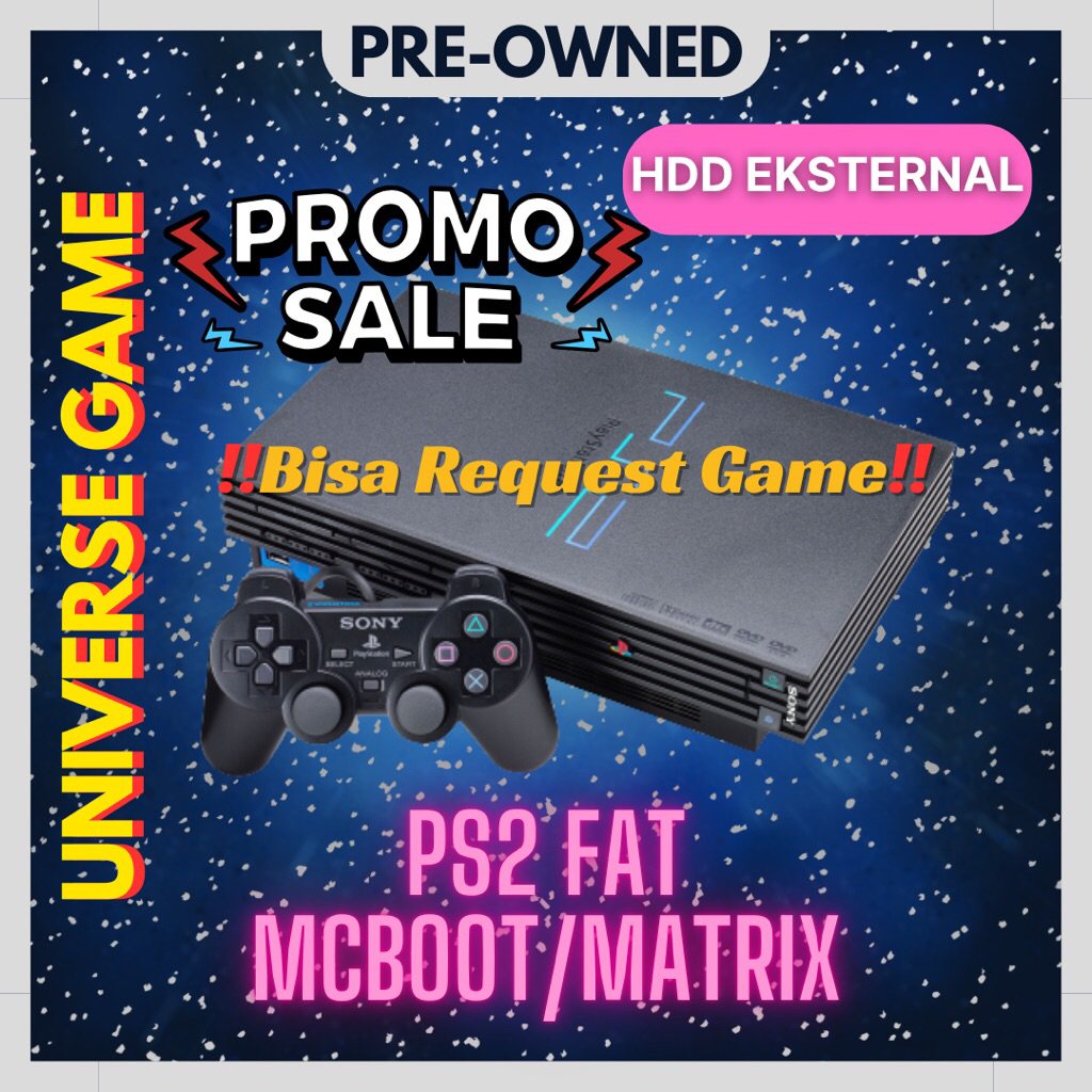 PS2 Fat HDD FD EKSTERNAL fullset 2 stik ps hardisk game stick
