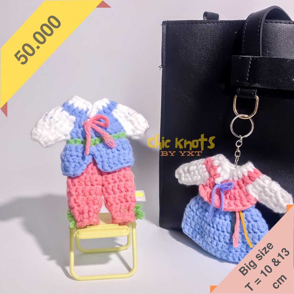 Chic Knots - Gantungan Kunci Rajut Amigurumi Hanbok Korea Crochet Keychain