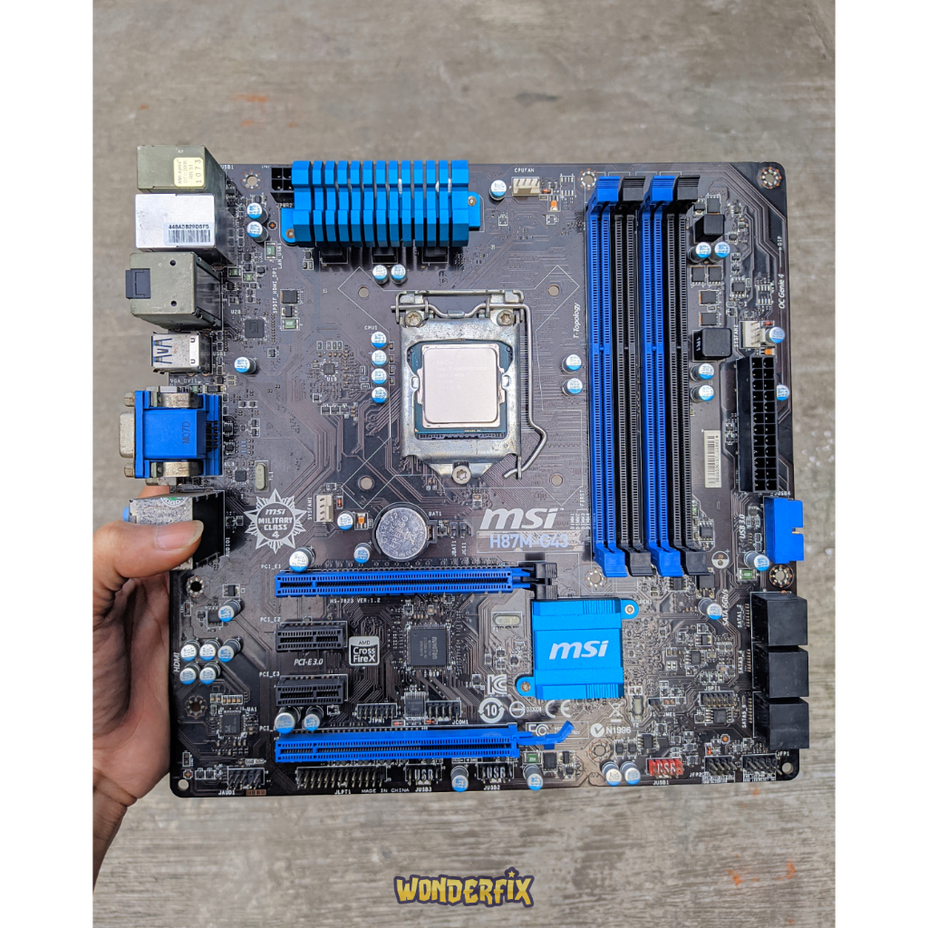 MSI H87M-G43 Motherboard PC Desktop untuk Intel Gen 4 Second Normal Tested Minus USB Port Mati 1
