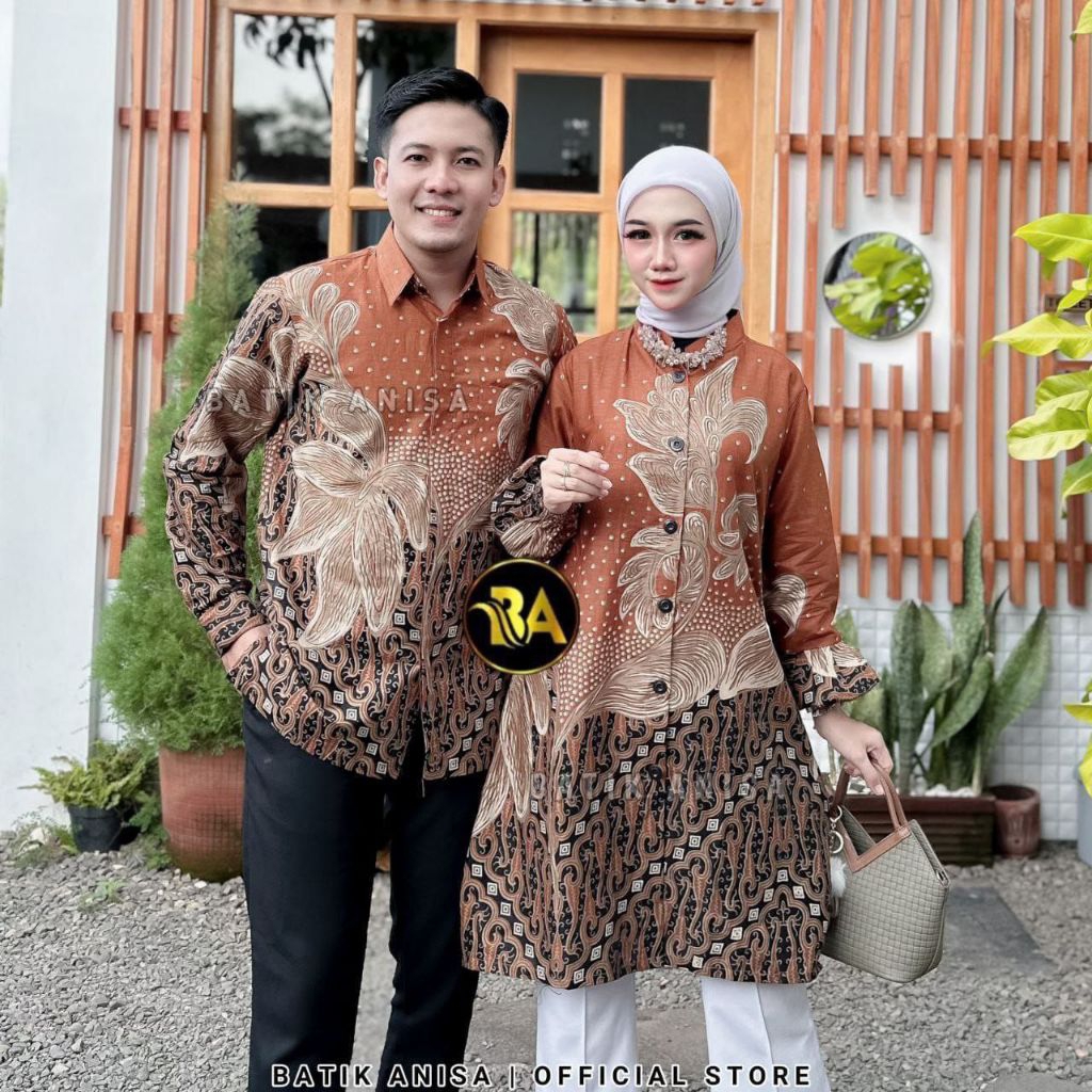 Batik Couple (BATIK DUA PUTRI) - Batik Couple Atasan Tunik Bolero Batik Wanita Modern Motif Abstrak 