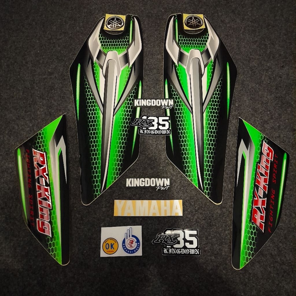 STRIPING LIS RX KING 2007 2008 HIJAU PEREDAM - SET EMBLEM - PREMIUM QUALITY