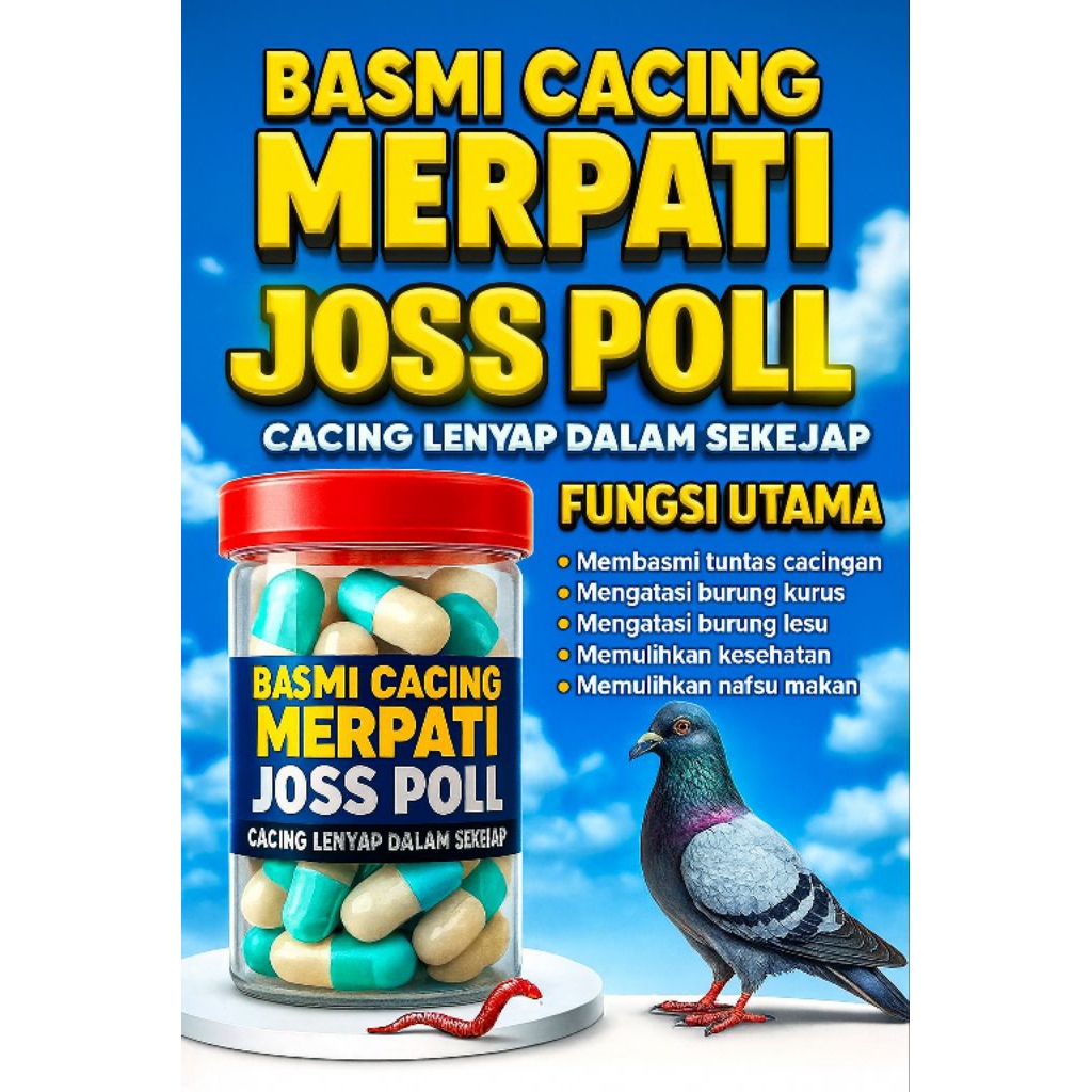 Obat Cacing JOSS POLL Basmi Cacing Buang Cacing Sampai Tuntas /Giring keket /Stabil Tinggi /Jamu Gir