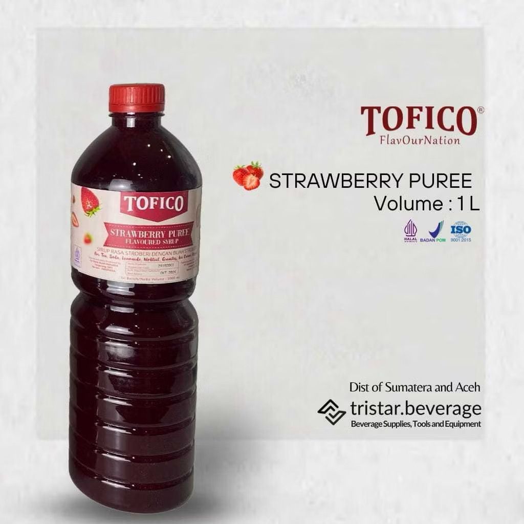 

TOFICO Strawberry Puree Syrup 1L - Sirup Tofico Premium Rasa Stroberi 1000 ml (NEW PACKAGING)