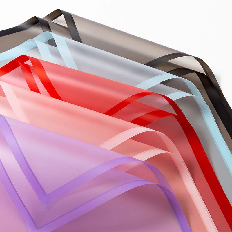 

(20LEMBAR) Cellophane line color semi transparant / kertas wrapp flower frame color