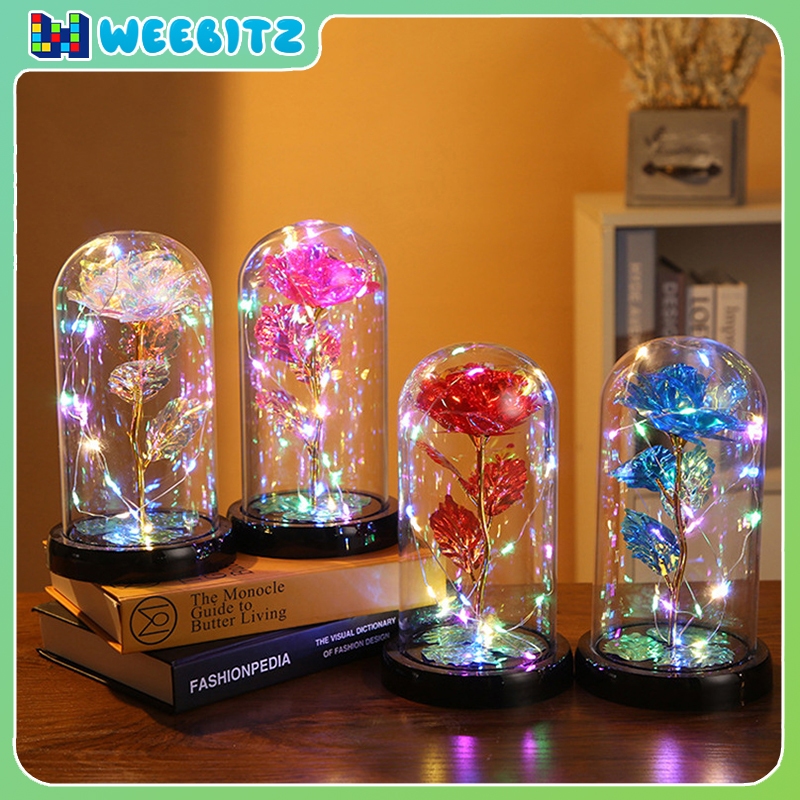 Weebitz Lampu Kamar Tidur  Lampu Led Mawar Gift Box Bunga Mawar Artificial  Bunga Mawar Lampu Led
