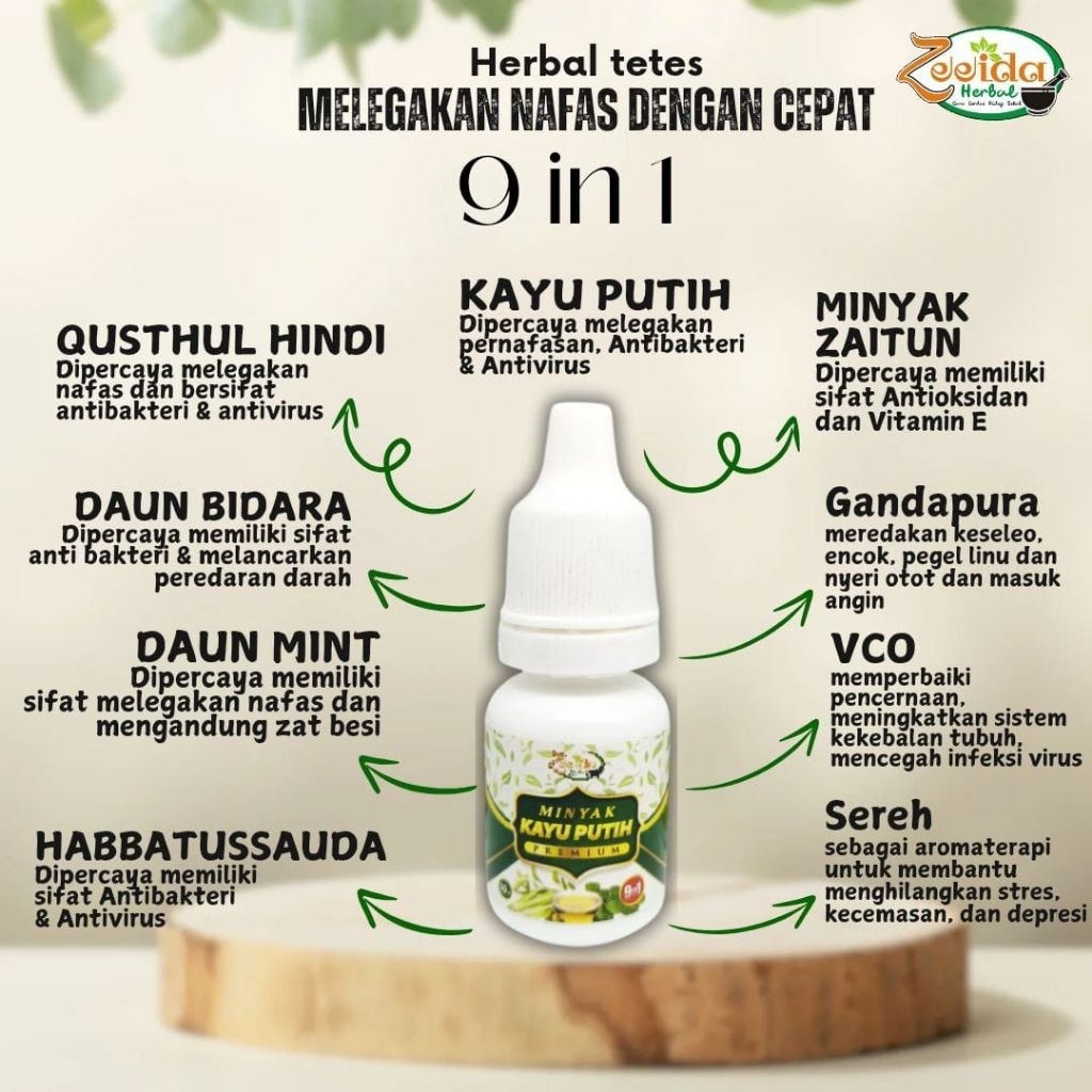 MKPP (MINYAK KAYU PUTIH PREMIUM) 9IN1 BY ZEEIDA