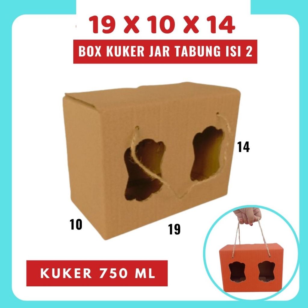 

Box Kuker jar Tali 19x10x14 Toples Jar 750ml isi 2 Jinjing Gable Box Jar Kue Kering Diva Box