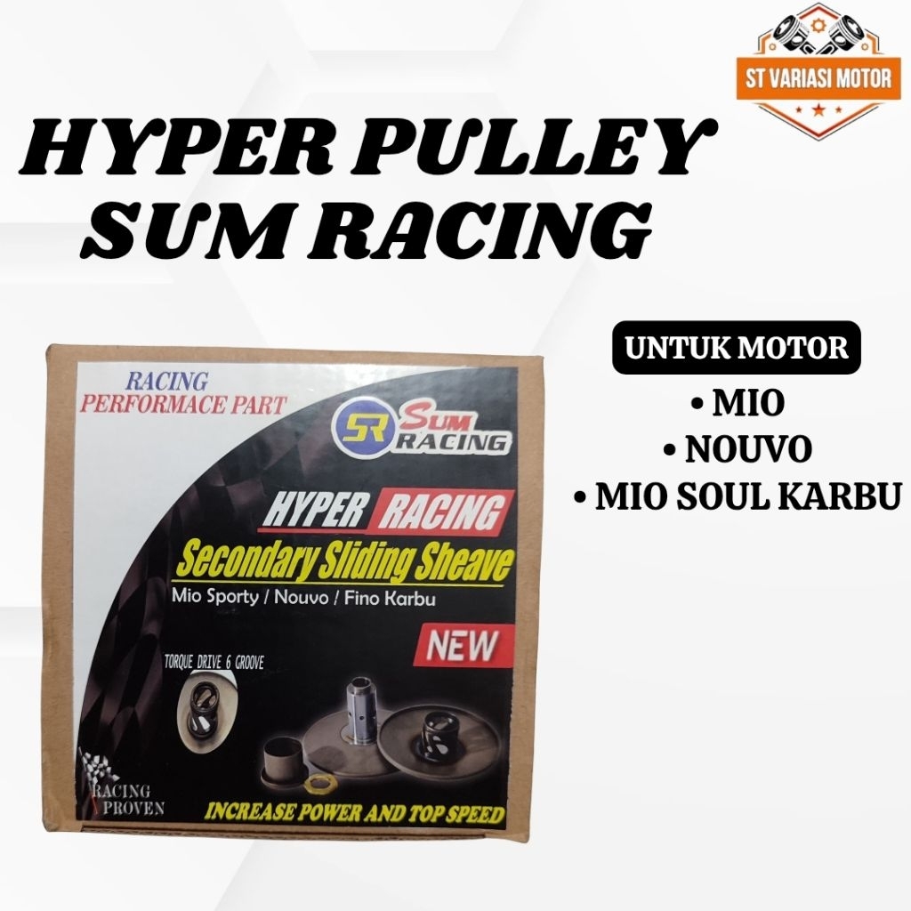 Hyper Pulley Sum Racing Pulley Belakang mio nouvo mio soul karbu