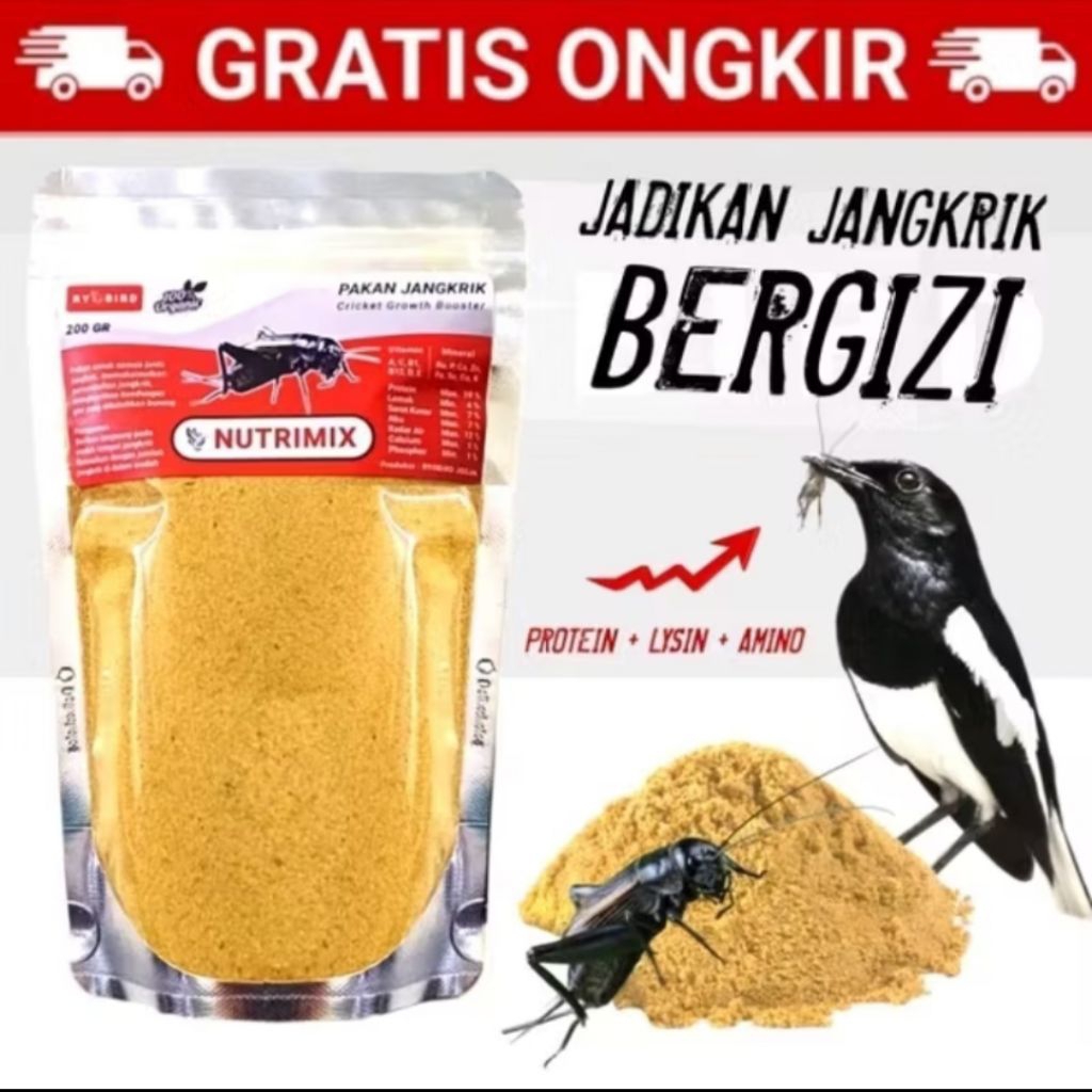 NUTRIMIX JANGKRIK PAKAN JANGKRIK PAKAN BURUNG MURAI KACER