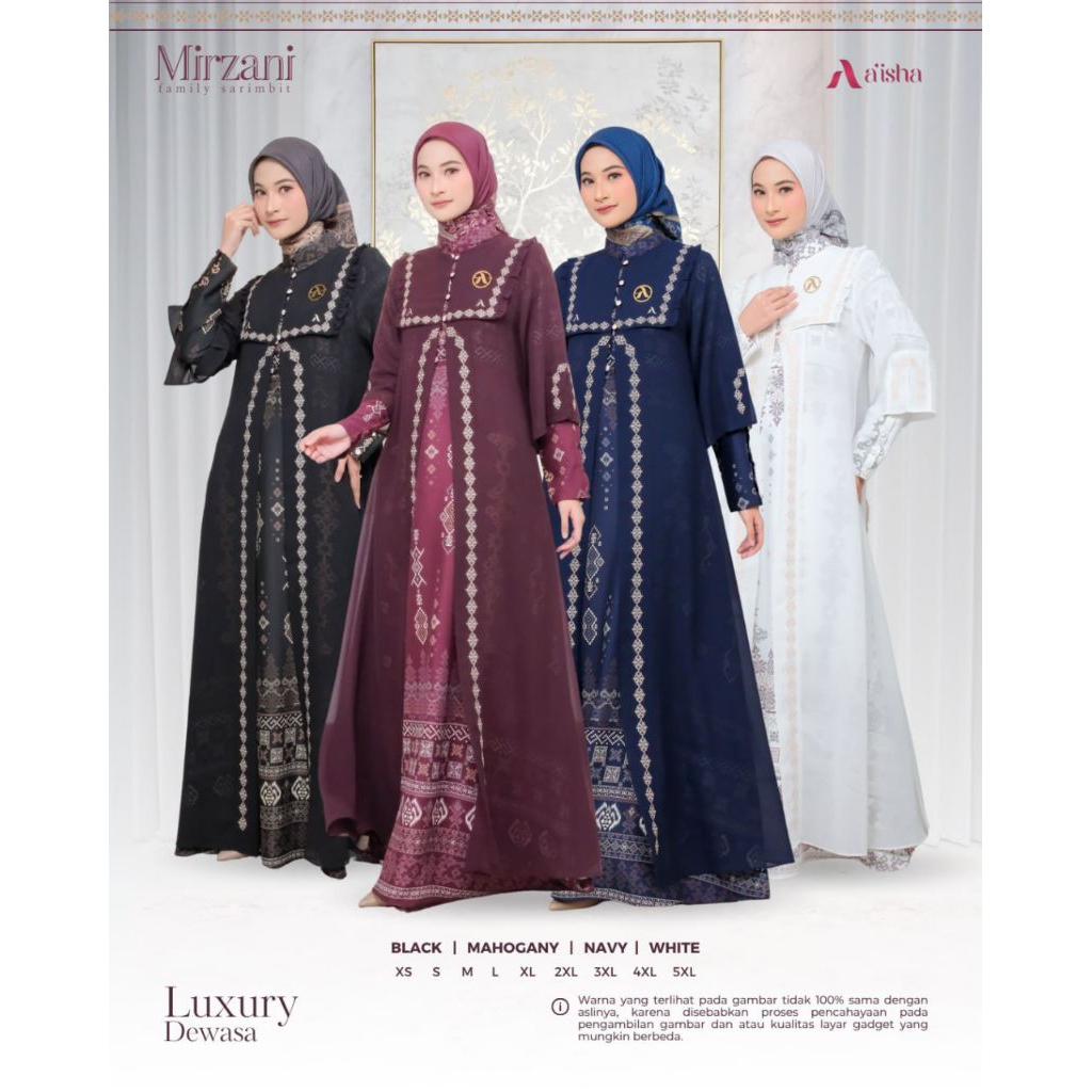 NEW FAMILY SARIMBIY BY AISHA MIRZANI SERIES DRESS LUXURY MOM TANPA HIJAB