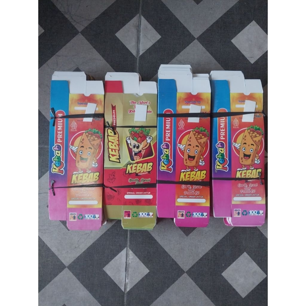

kemasan kebab premium termurah bahan kertas ivory putih