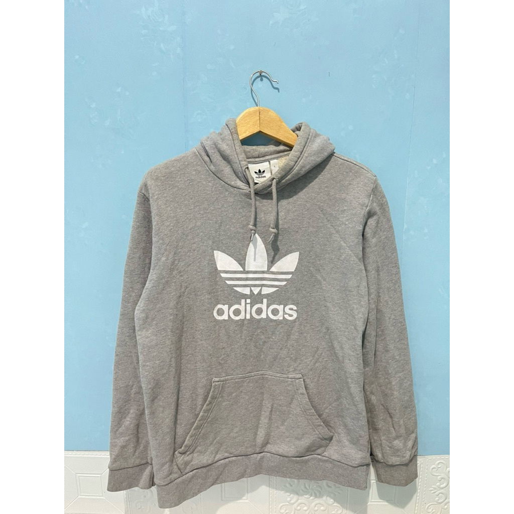 Hoodie Adidas Trefoil grey white