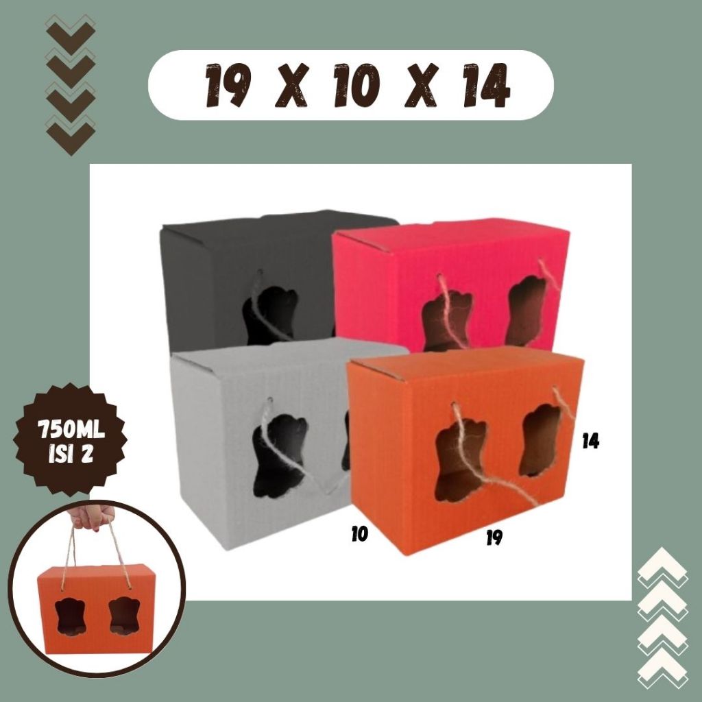 

Box 19x10x14 Jinjing Tali (KUKER TOPLES JAR 750ml Isi 2) Gable Box Kardus Kue Kering Agen Kertas KFC