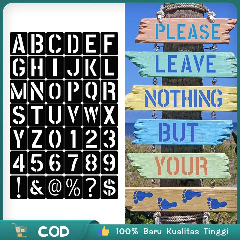 

42Buah/set Stencil Angka Huruf Portable Cetakan Huruf Alfabet Abjad Huruf Cetakan Cetakan Nama Huruf