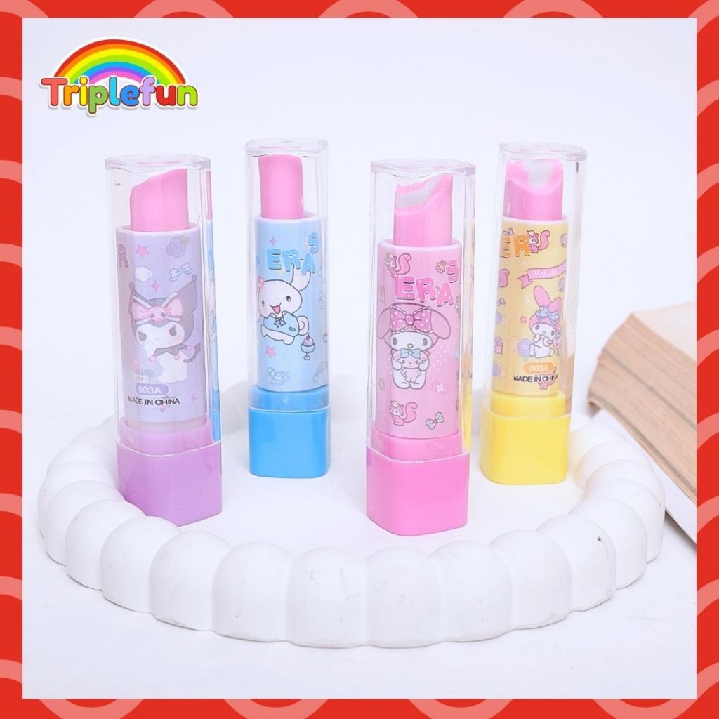 

Penghapus Putar ER-1908 Lipstick Karakter Sanrio / Eraser / Penghapus Putar Bentuk Lipstik Motif Karakter Sanrio / Pengemasan Aman