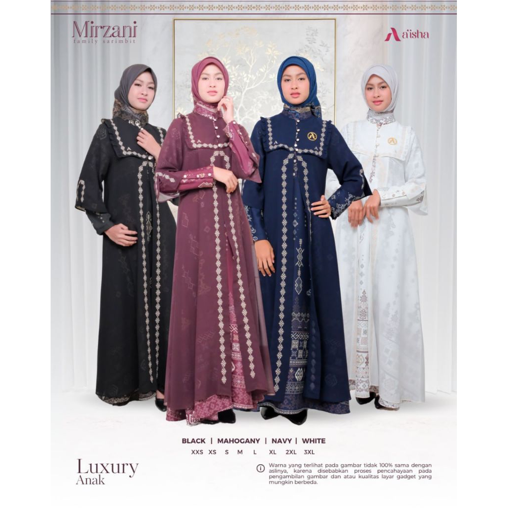 DRESS GLAMOUR & LUXURY ANAK (TANPA HIJAB) MIRZANI SERIES