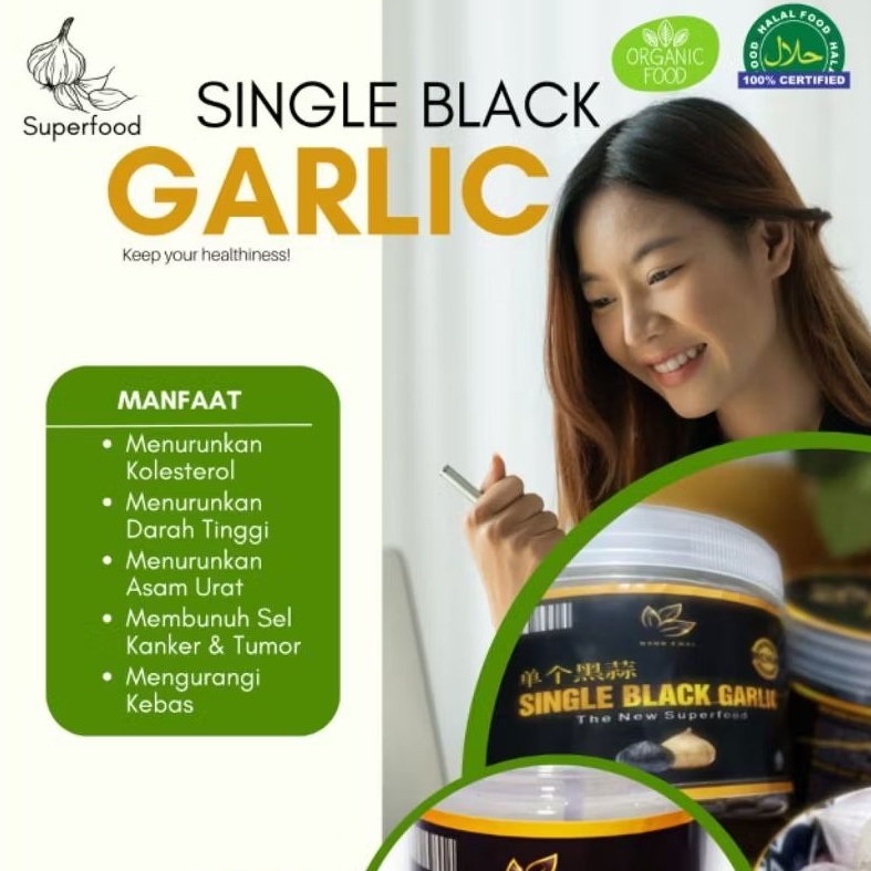 

Bawang Hitam Tunggal Premium Jumbo / Single black garlic / bawang hitam lanang Premium