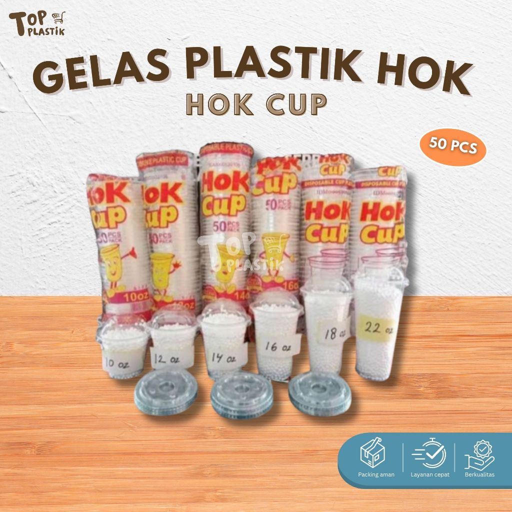 Gelas Plastik Hok Cup hok 10oz / 12oz / 16oz / hok 18slim