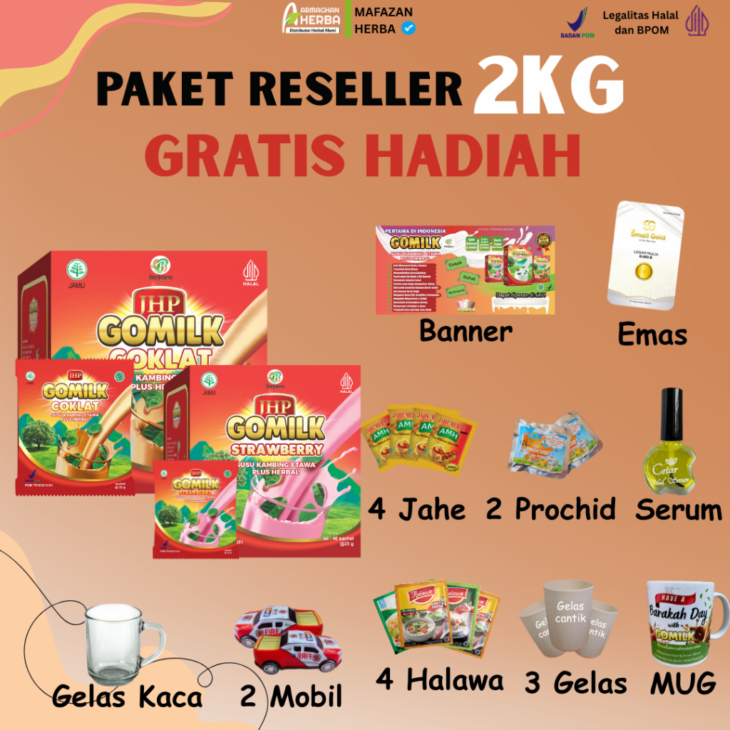 

[PAKET RESELLER 2KG] GOMILK SUSU KAMBING PLUS HERBAL