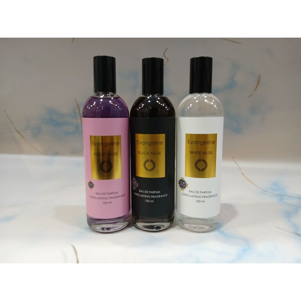 Evangeline Violet Musk, Evangeline Black Musk, dan Evangeline White Musk.