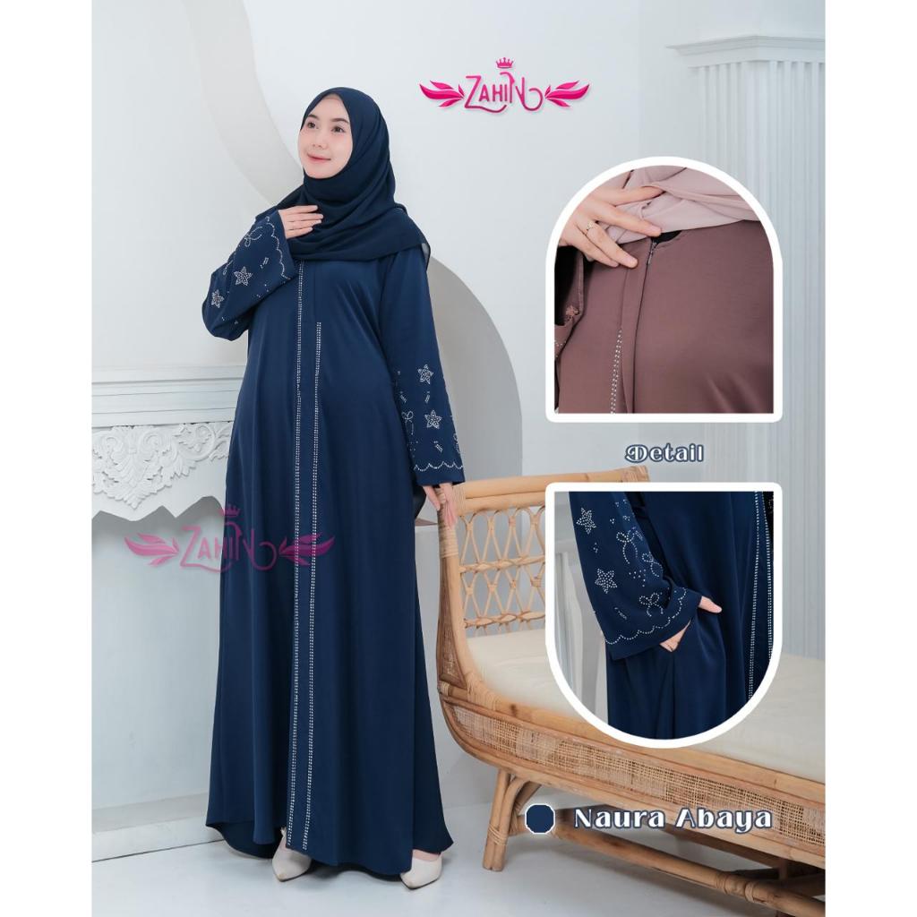 NAURA ABAYA DRESS ZAHIN GAMIS POLOS ABAYA PAYET SWAROVSKI PITA GAMIS DEWASA PEREMPUAN MUSLIMAH