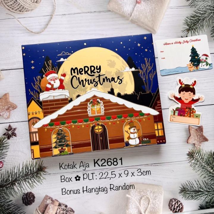 

Box Cake Nastar Kardus Roti Kotak Kue Lapis Legit Natal Christmas Ukuran 22x9x3 cm