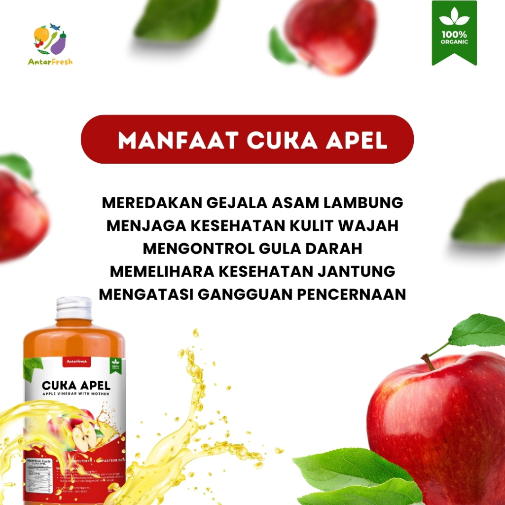 

Cuka Apel Original AntarFresh 500ml / Apple Vinegar with Mother / Detox Tubuh / Cuka Apel Original
