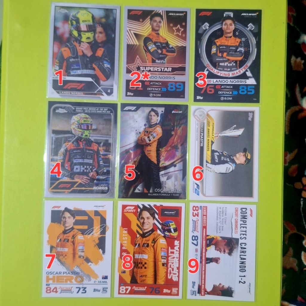 F1 Topps Turbo Attax Topps Chrome Topps Finest Lando Norris Oscar Piastri Carlando
