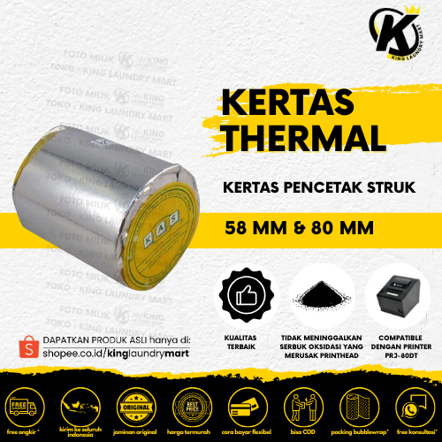 

Kertas Thermal 80mm & 58 mm Printer Bluetooth