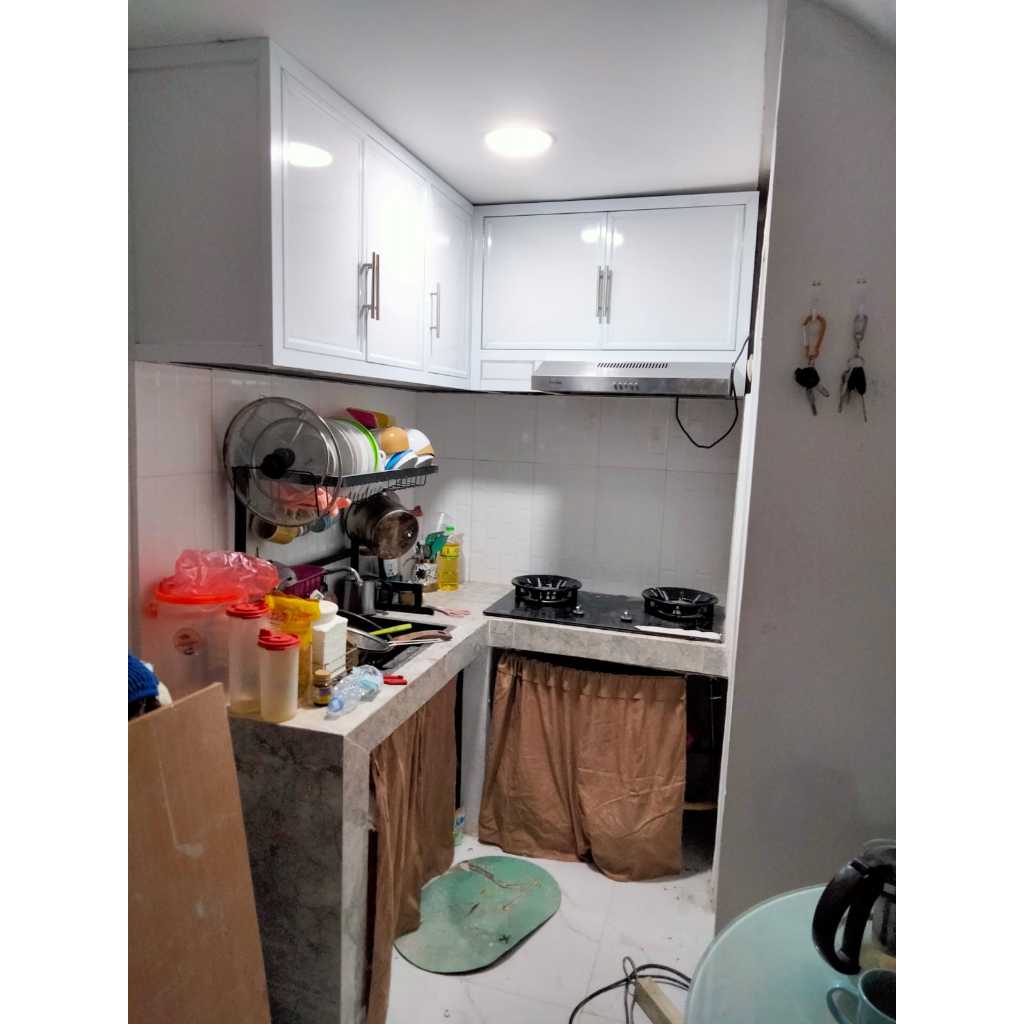 KITCHEN SET ATAS DAN BAWAH ALUMUNIUM PUTIH TEBAL BISA CUSTOM