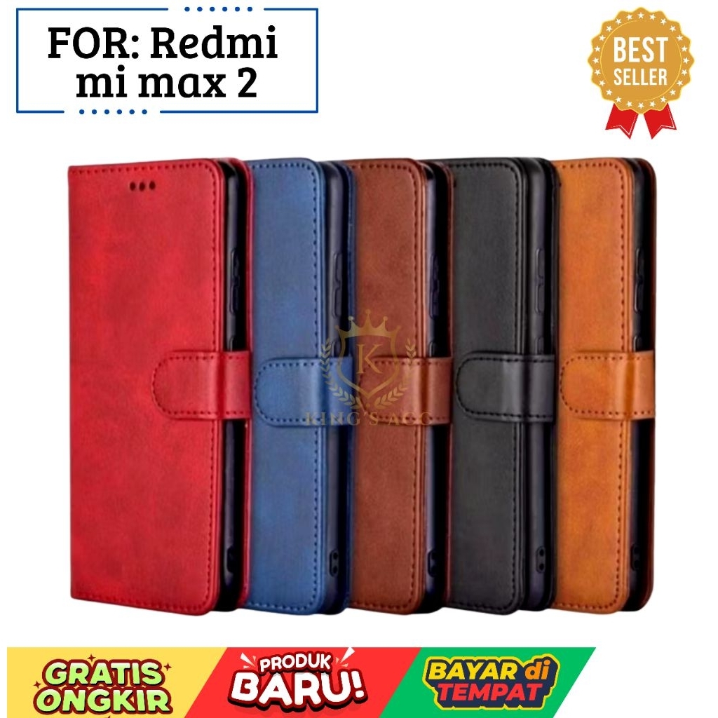 Flip Case Untuk Redmi mi max 2 Flip Case Kulit - Casing hp redmi mi max 2 Dompet Case Wallet-Leather