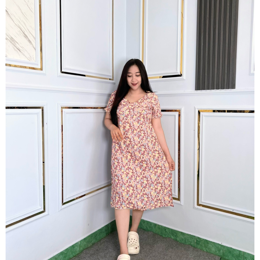 Daster wanita rayon ala korea PINK