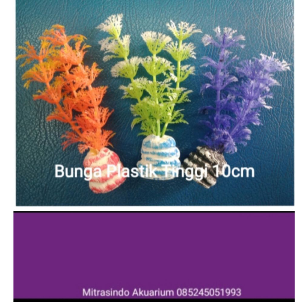 Hiasan Bunga Kembang Plastik Untuk  Akuarium