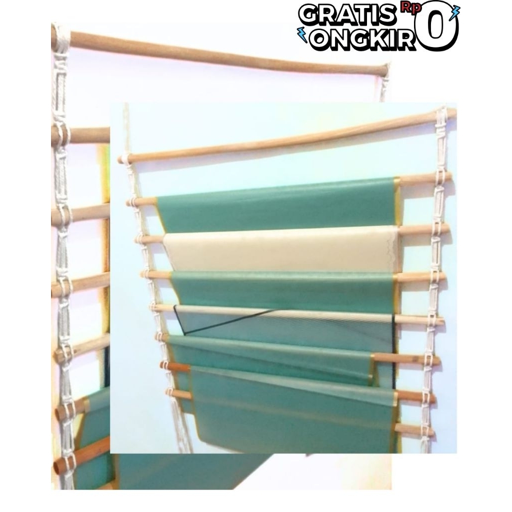 Gantungan Kertas Kado Cellophane 75cm 10 Susun/Rak Kertas Wrapping/Rak Gantungan Baju Tempel Dinding