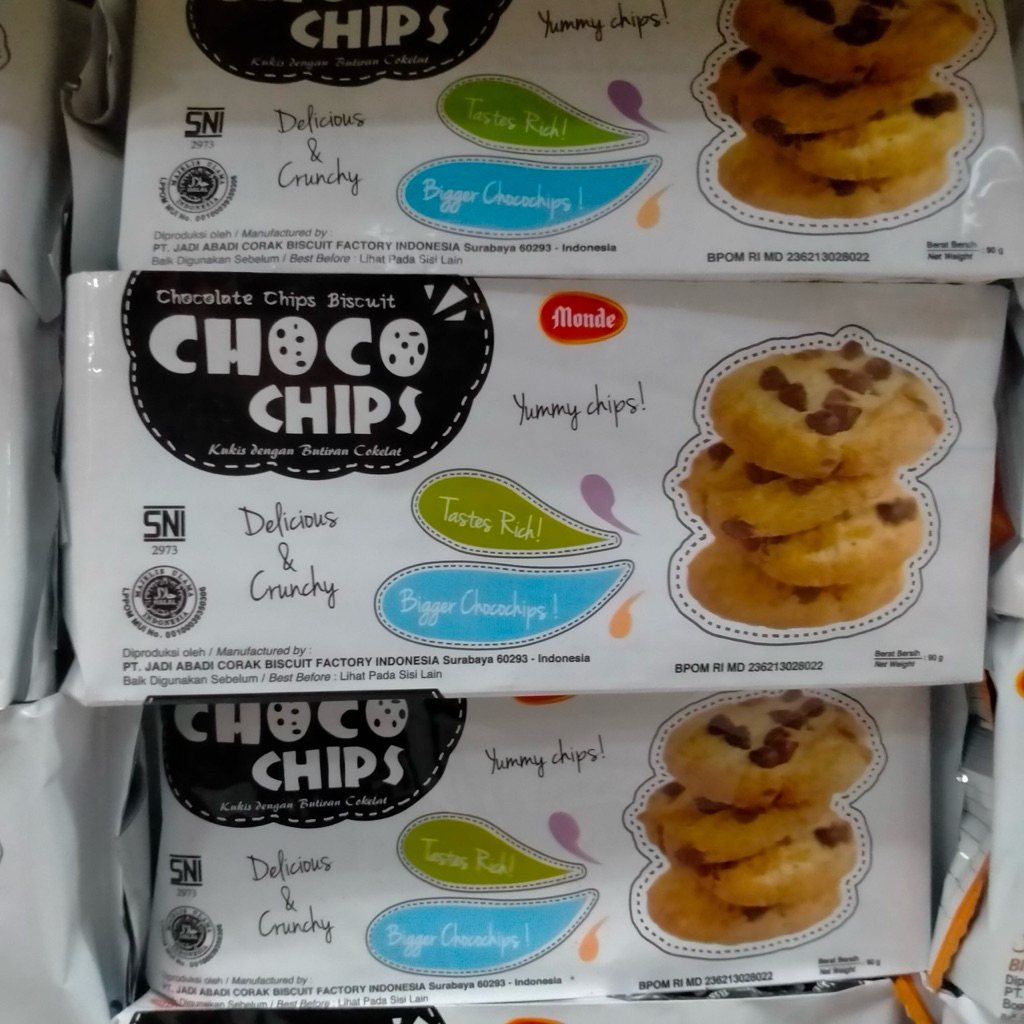 

Monde Choco Chips Monde Cookies Biskuit Monde Kue Choco Chips Kemasan 90 gr
