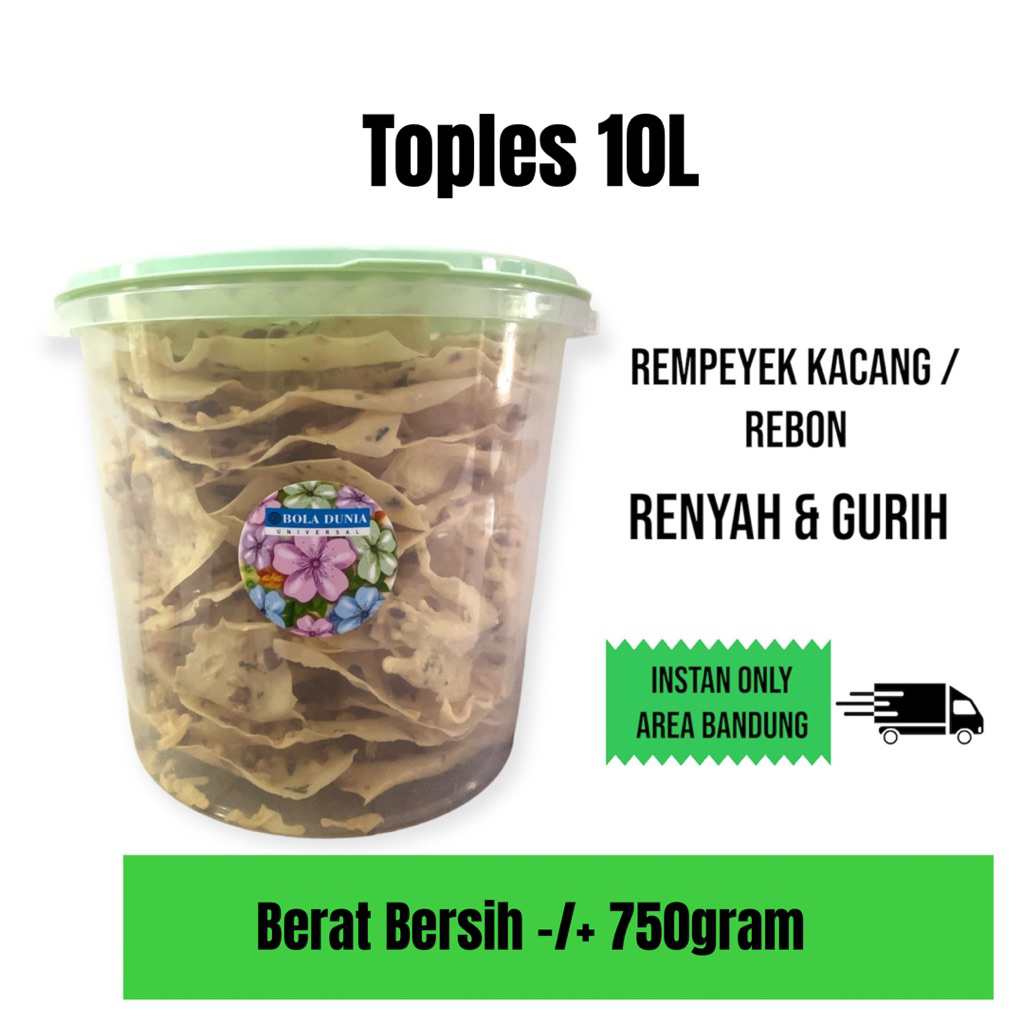 

REMPEYEK | KASRENG | PEYEK KACANG | PEYEK REBON | TOPLES UKURAN 10 LITER BERAS BERSIH -/+ 750GR