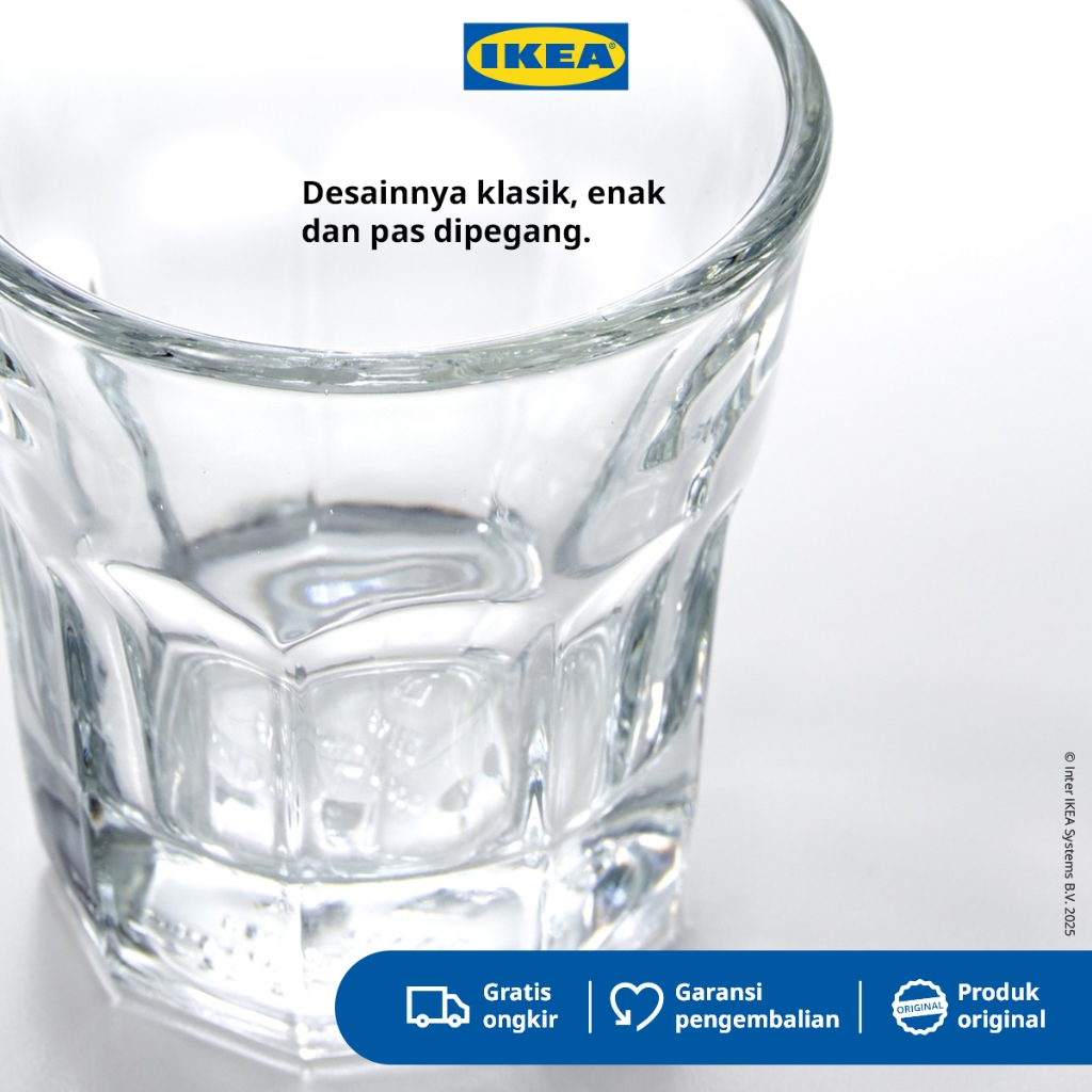 IKEA POKAL Gelas Snaps Kaca Bening 50ml Isi 6pcs