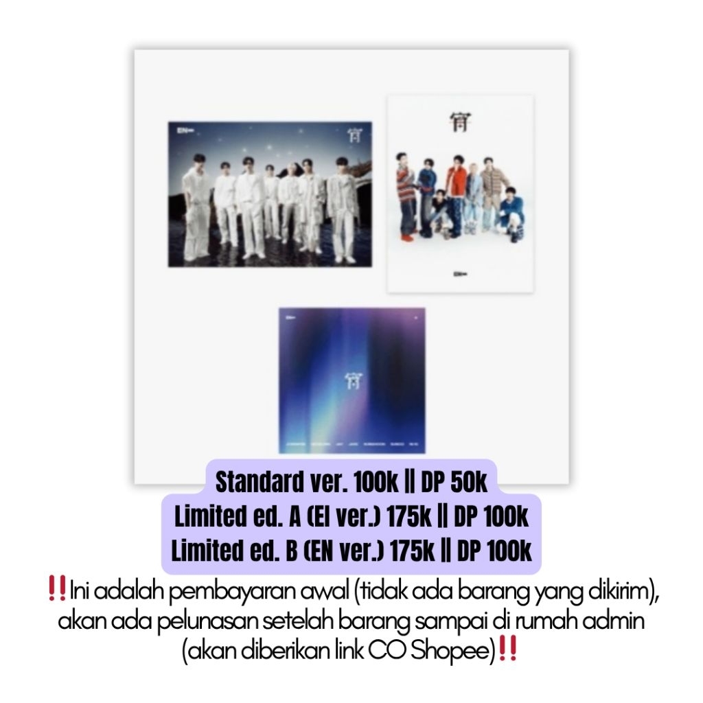 [Baca Deskripsi] PO Pre Order ENHYPEN JAPAN 4th Single Album YOI Standard Limited Edition EI / EN ve
