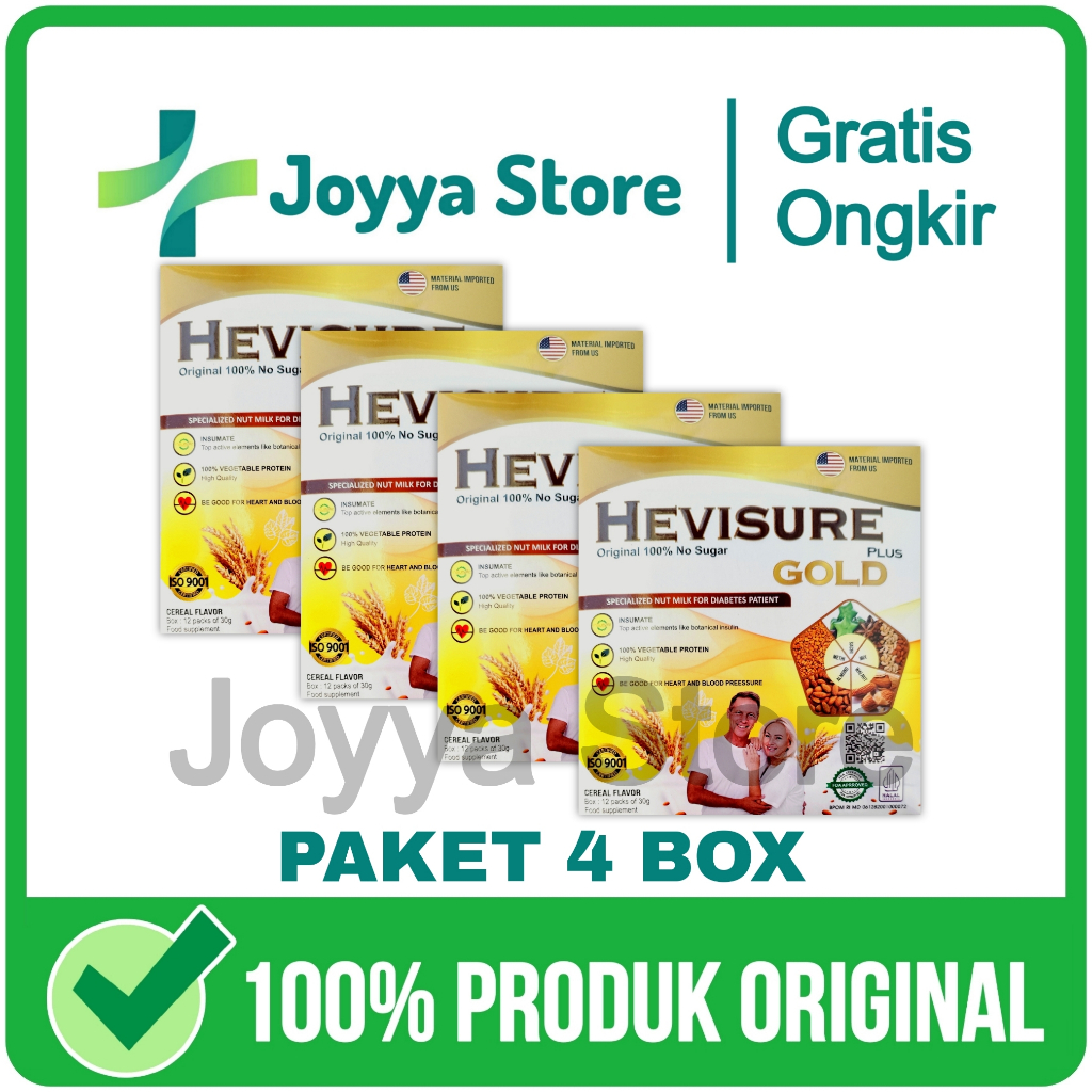 

4 Box Hevisure Gold Susu Milk Obat Diabetes Kencing Manis Original Asli