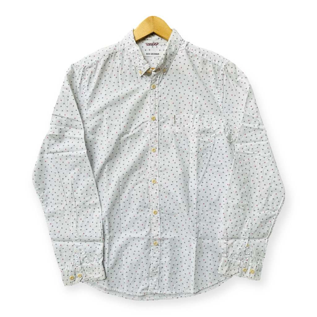 Kemeja Ben Sherman White Motif