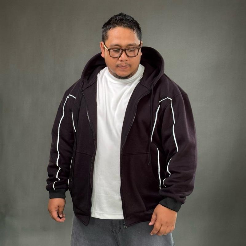 Hoodie Boxy Zipper Heavyweight 300gsm Jumbo Cotton Chief Value Fleece Jaket Jumper Kerudung Cowok Ce