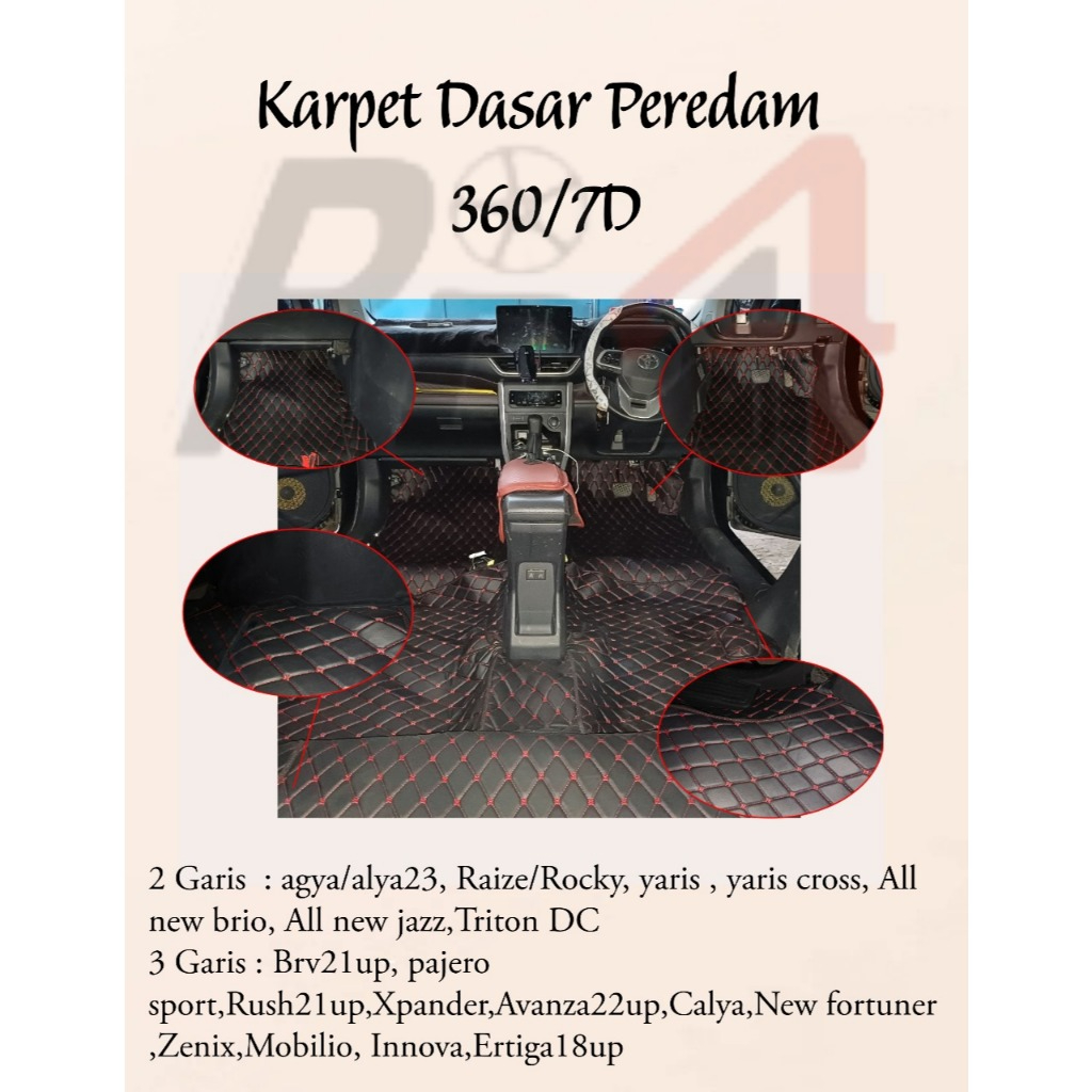Karpet Dasar Peredam 360/7D Mobil Agya ayla raize rocky yaris cross brio jazz triton pajero sport xp