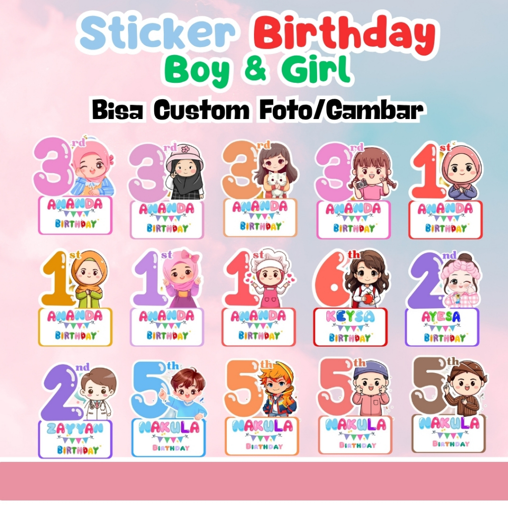 

(READY STOK) READY STICKER ULANG TAHUN / STICKER BIRTHDAY / STIKER ULTAH ANAK / STIKER CUSTOM FOTO / STICKER ULTAH / STIKER ULTAH / STIKER BENTO / STIKER ULANG TAHUN ANAK / ULANG TAHUN / DEKORASI ULTAH ULANG TAHUN