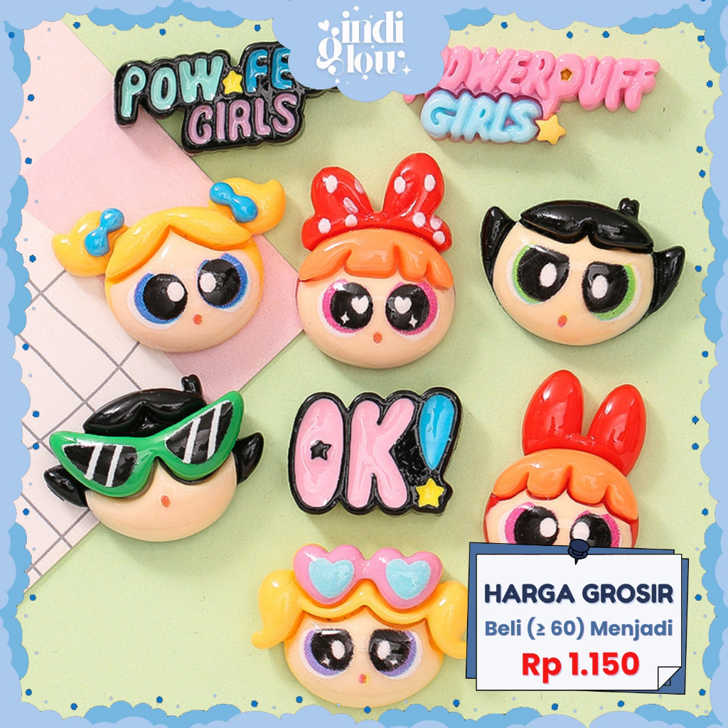

IG Bros Pin Clay Stiker 3D DIY Aksesoris Dekorasi Botol Minum Karakter Powerpuff Girls Lucu 3D-022