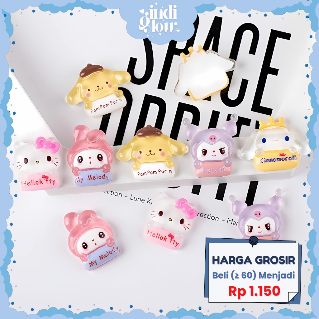 

IG Stiker 3D Clay Resin Dekorasi DIY Stiker Karakter Sanrio Lucu Stiker Tempel Botol Case 3D-009