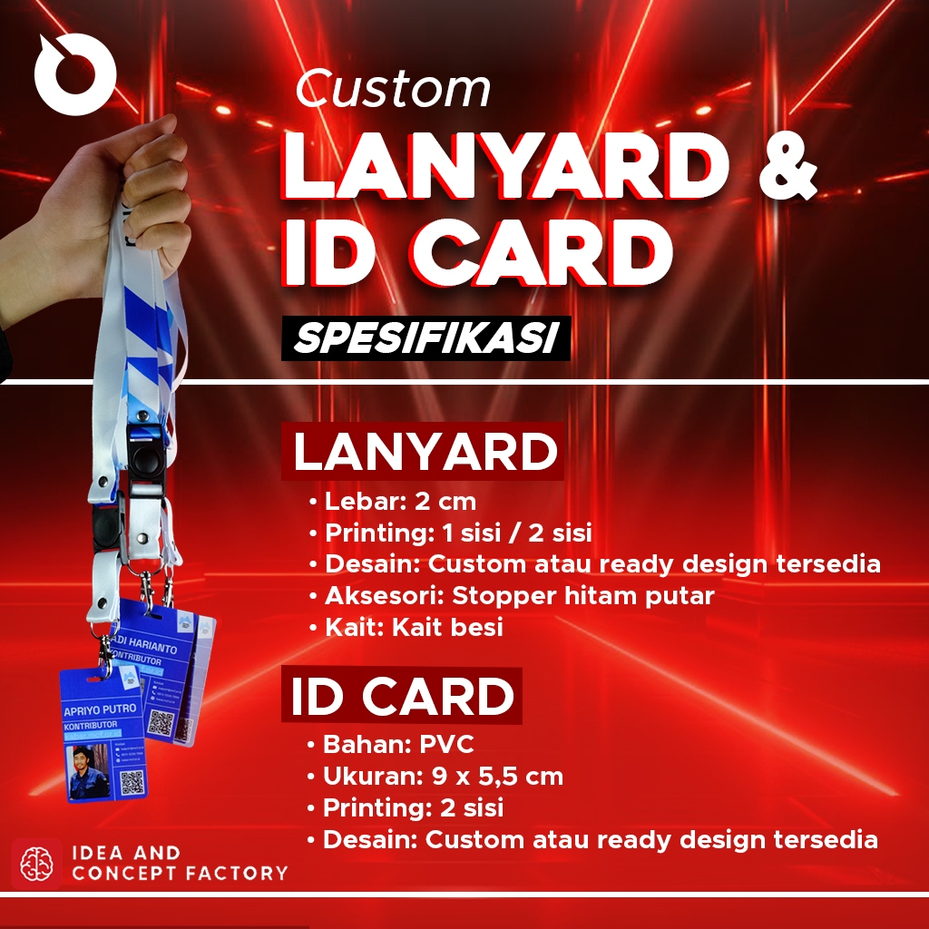 Custom Lanyard ID Card Premium / lanyard HUT RI Custom/ ID Card HUT RI