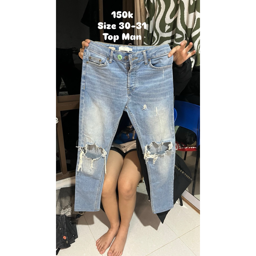 Ripped skinny jeans Topman