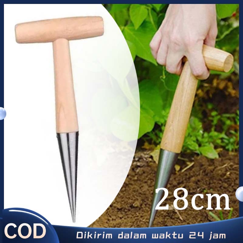 28CM Alat Penanam Bibit Tanaman Bahan Stainless Alat Penanam Benih Alat Cangkok Tanaman Alat Tabur B